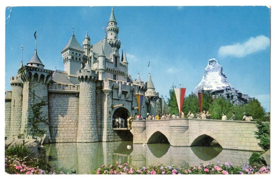 Disneyland C1961 Fantasyland, Sleeping Beauty Castle, Matterhorn, Anaheim Calif.