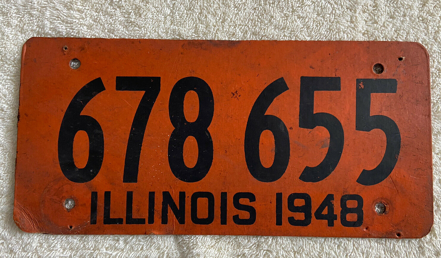 1948 Illinois Cardboard/fiberboard License Plates See My Other Plates