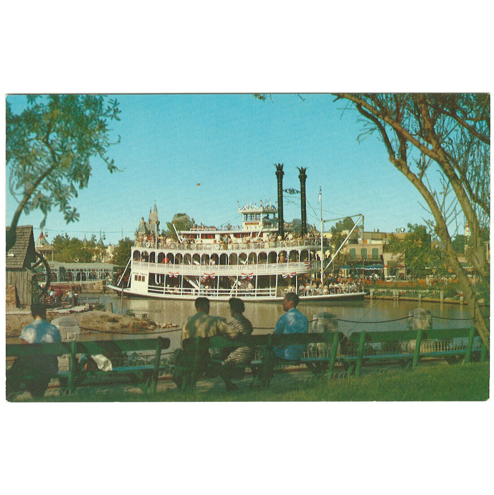 Disneyland Vintage Unused Postcard Mark Twain Steamboat Circa 1960s Card C2