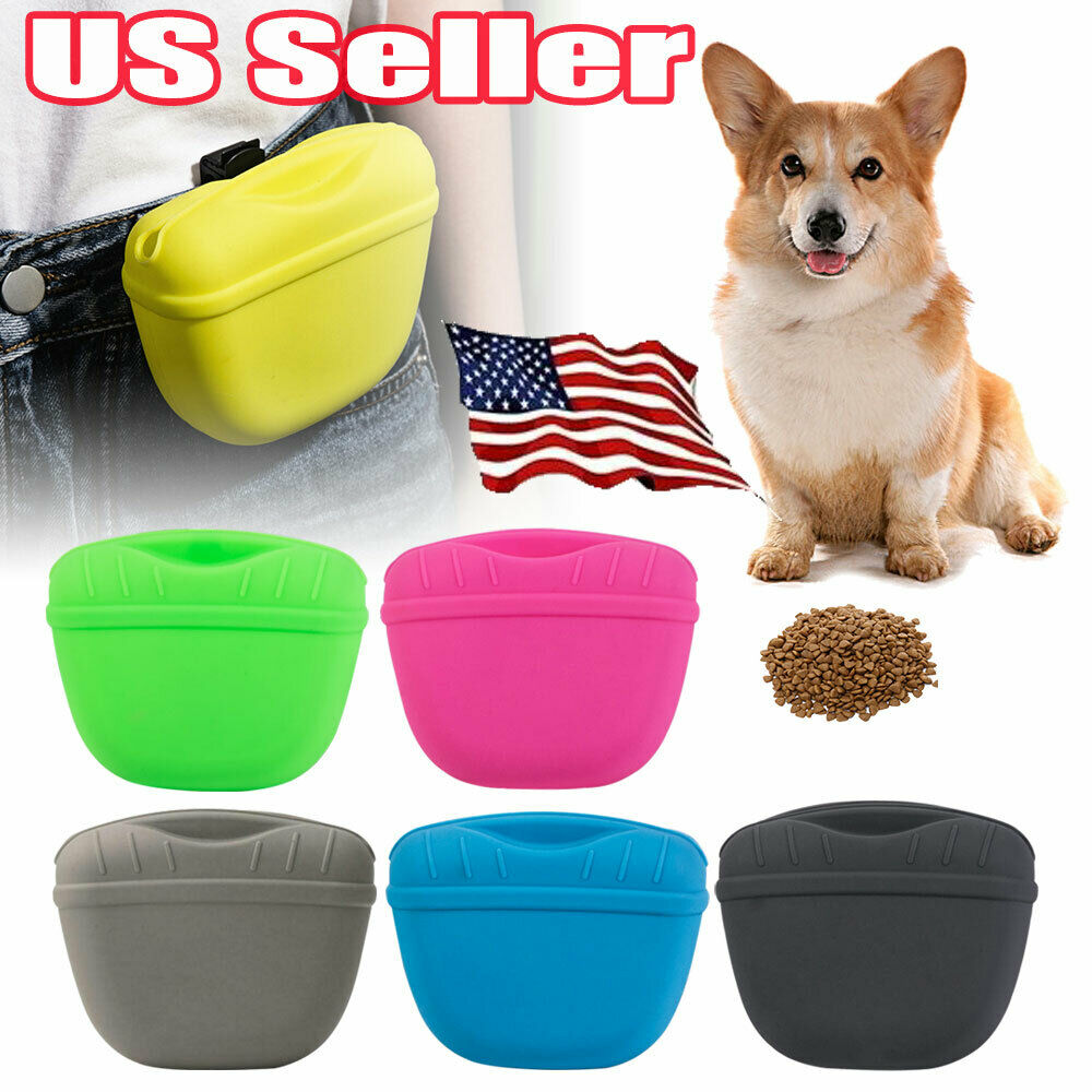 Pet Silicone Training Treat Bag Pouch With Clip Waist Pack Feed Feed Dog Tf
