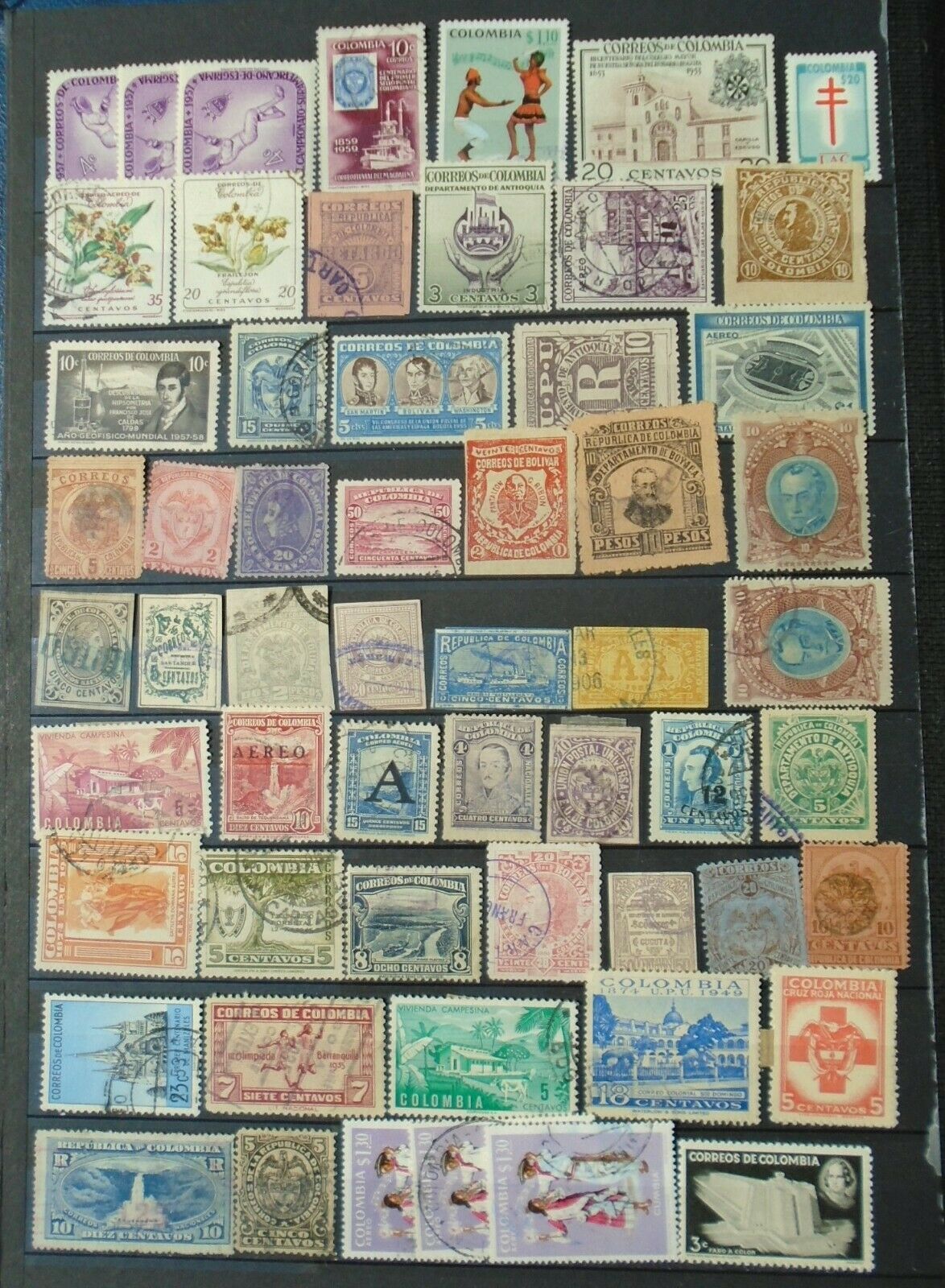 W682.21  Colombia 57 Mnh/mh/used (most) Vintage Stamps