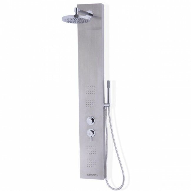 Costway Modern Durable 55" Brushed Stainless Steel Shower Panel W/hand Shower