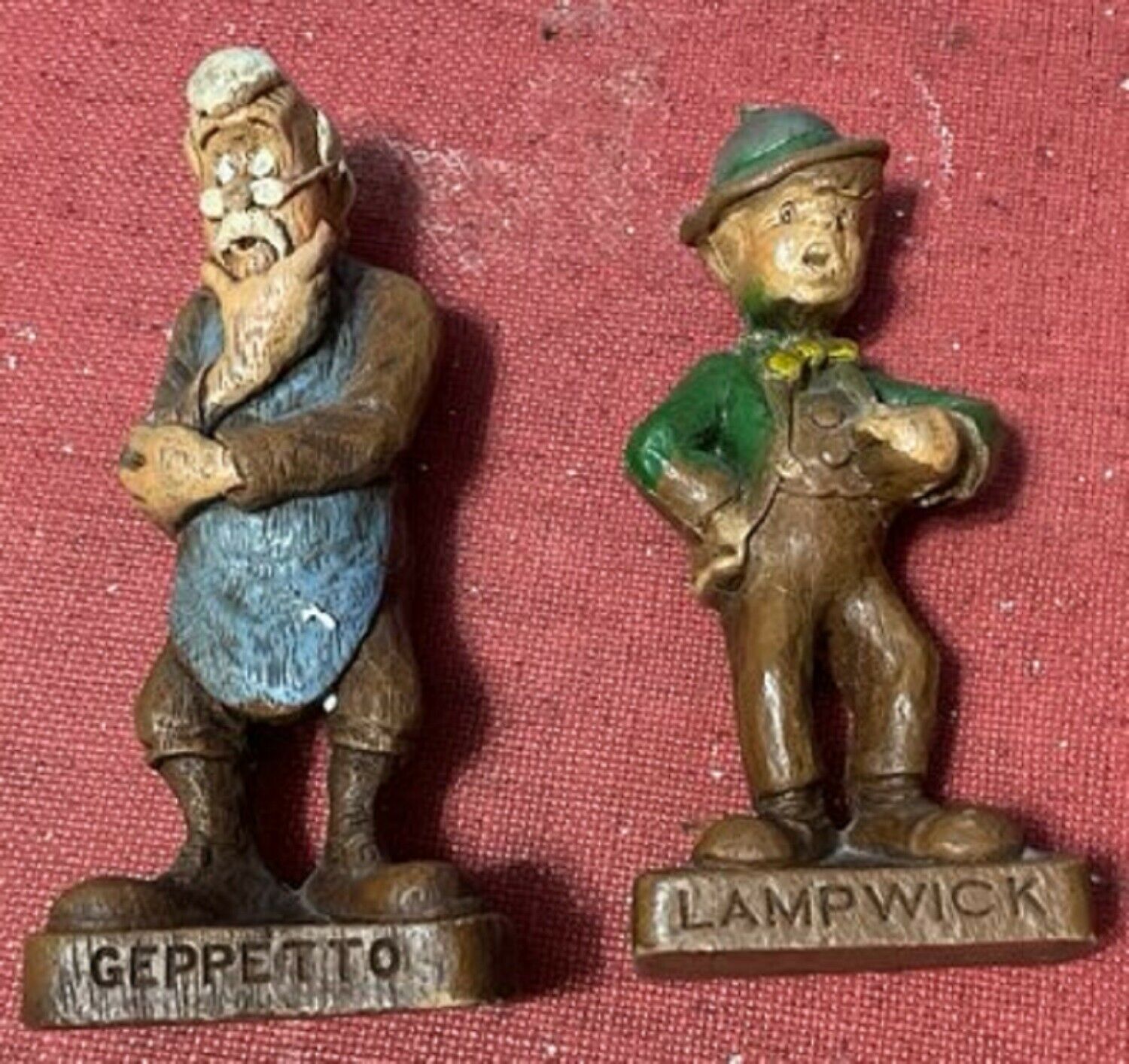 1940's Pinocchio Walt Disney Multi Products Chicago Geppetto & Lampwick Figures