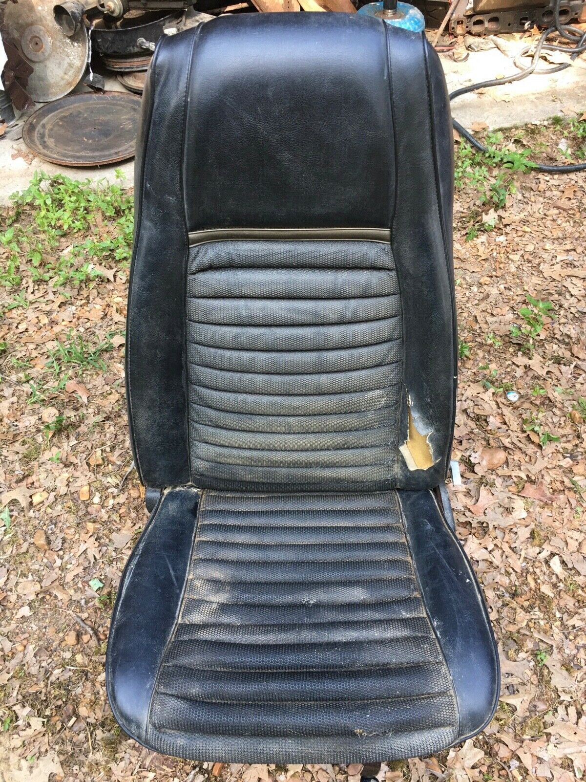 71 72 73 Fomoco Mustang Cougar Left Driver High Back Bucket Seat With Tracks Oem