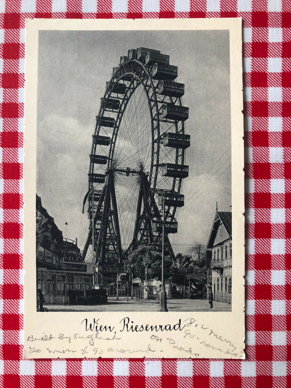 Early Vintage Postcard Wien Riesenrad Worlds Largest Ferris Wheel Vienna Austria