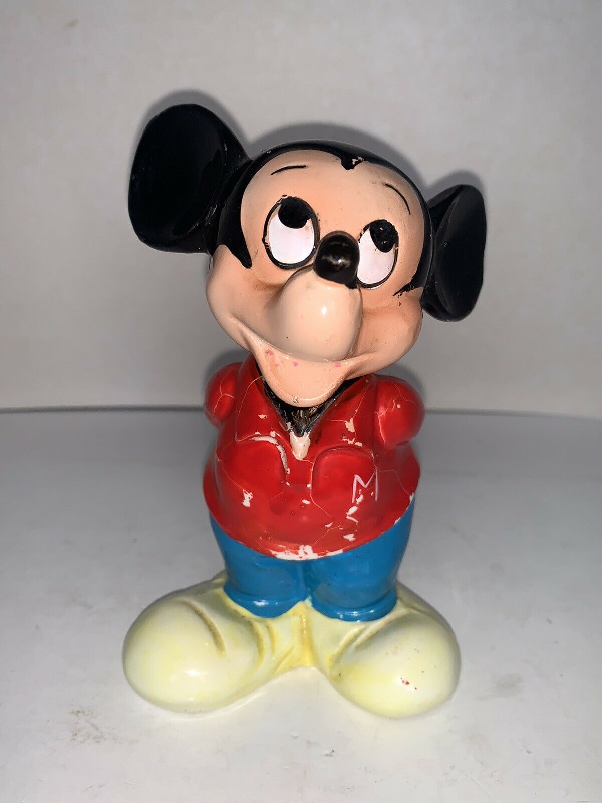 Vintage Disneyland Souvenir Mickey Mouse Bank, Japan, Cold Paint
