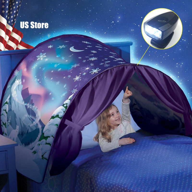 Kids Dream Tents Foldable Winter Wonderland Bed Led Light Baby Tent Indoor Xmas