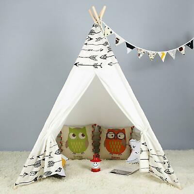 Large Cotton Canvas Kids Teepee Tent Childrens Wigwam Indoor Outdoor Play House