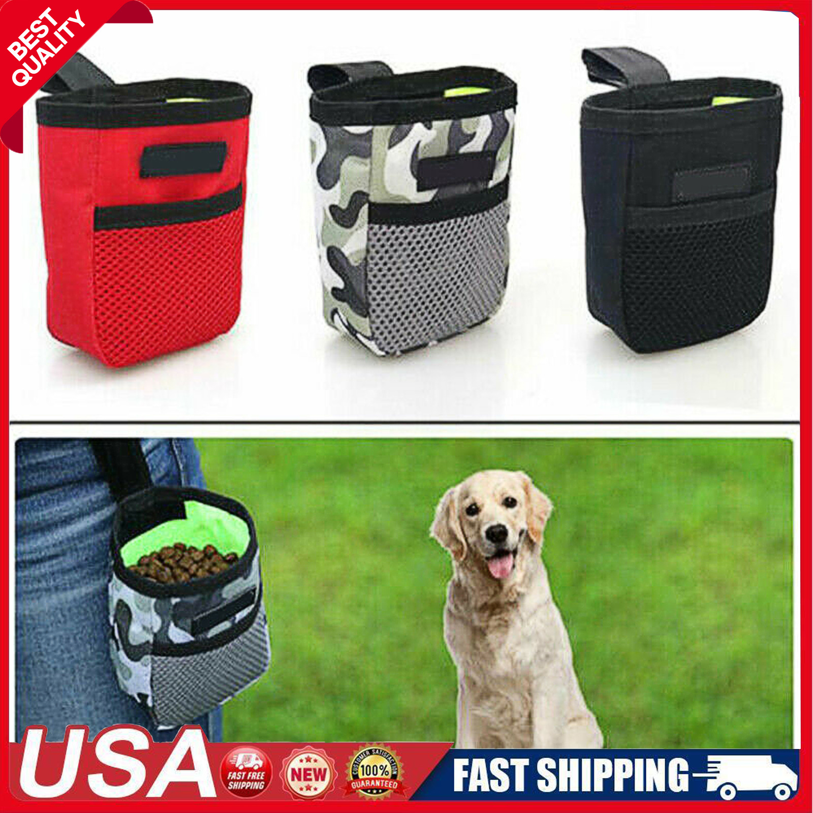 Dog Puppy Food Bag Outdoor Training Snack Obedience  Pet Treat Waist Belt Pouch