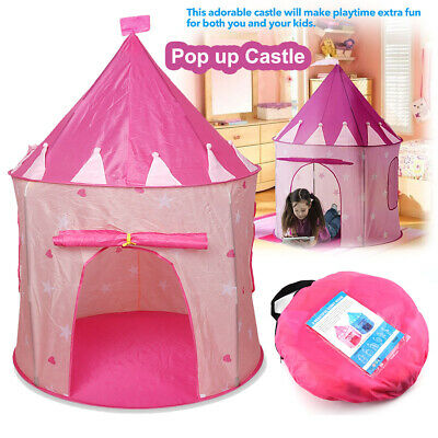 Play Tent Girls House Castle Foldable Princess Indoor Pink Kids Children Toys