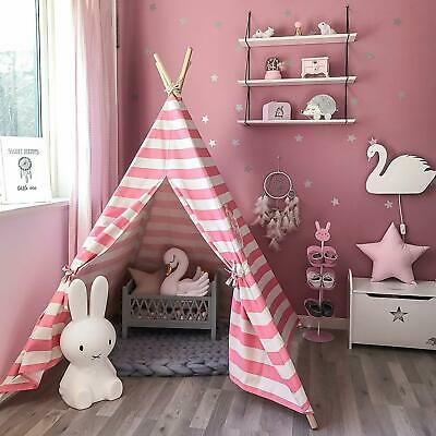 6' Indian Play Tent Teepee Kids Playhouse Sleeping Dome Portable Carry Bag Pink