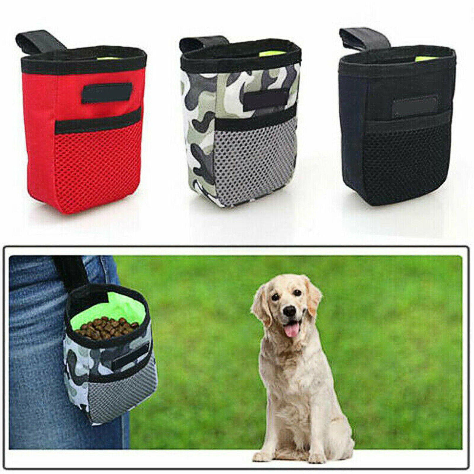 Dog Puppy Outdoor Training Snack Obedience Food Bag Pet Treat Waist Belt Pouch.