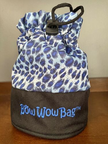 Bow Wow Bag Dog Training Treat Pouch  ~ Blue Leopard - Storage Pocket For Keys