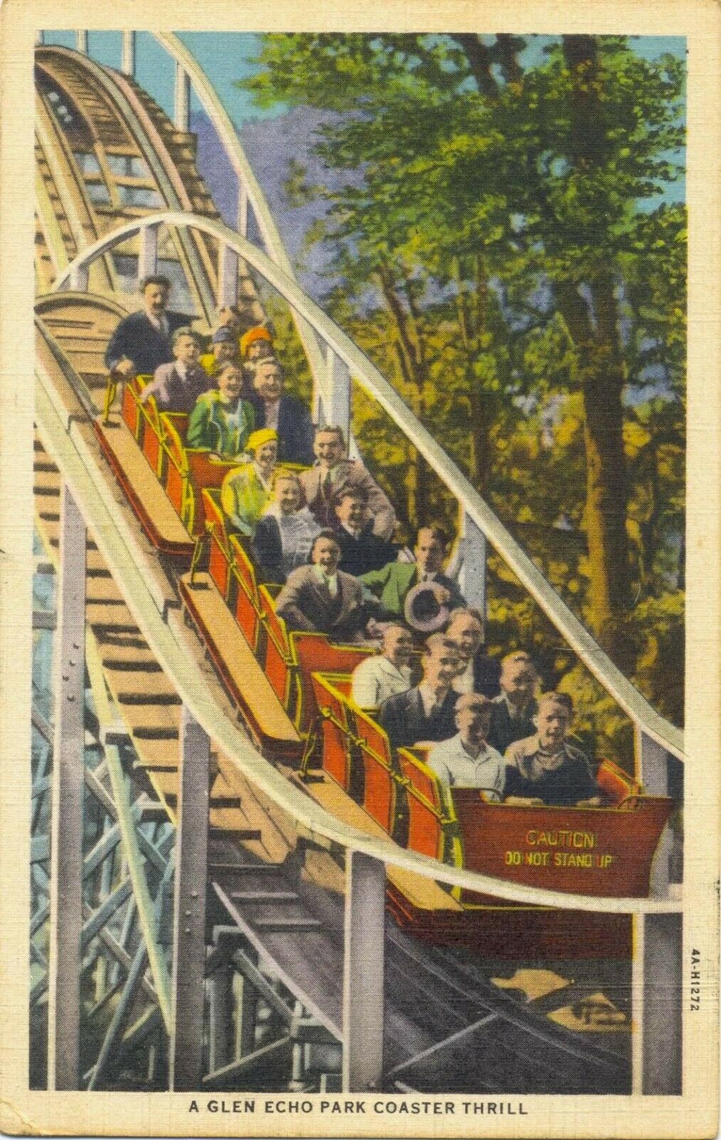 Glen Echo Park Coaster Thrill Postcard, Maryland, Vintage, Unposted, , Ex