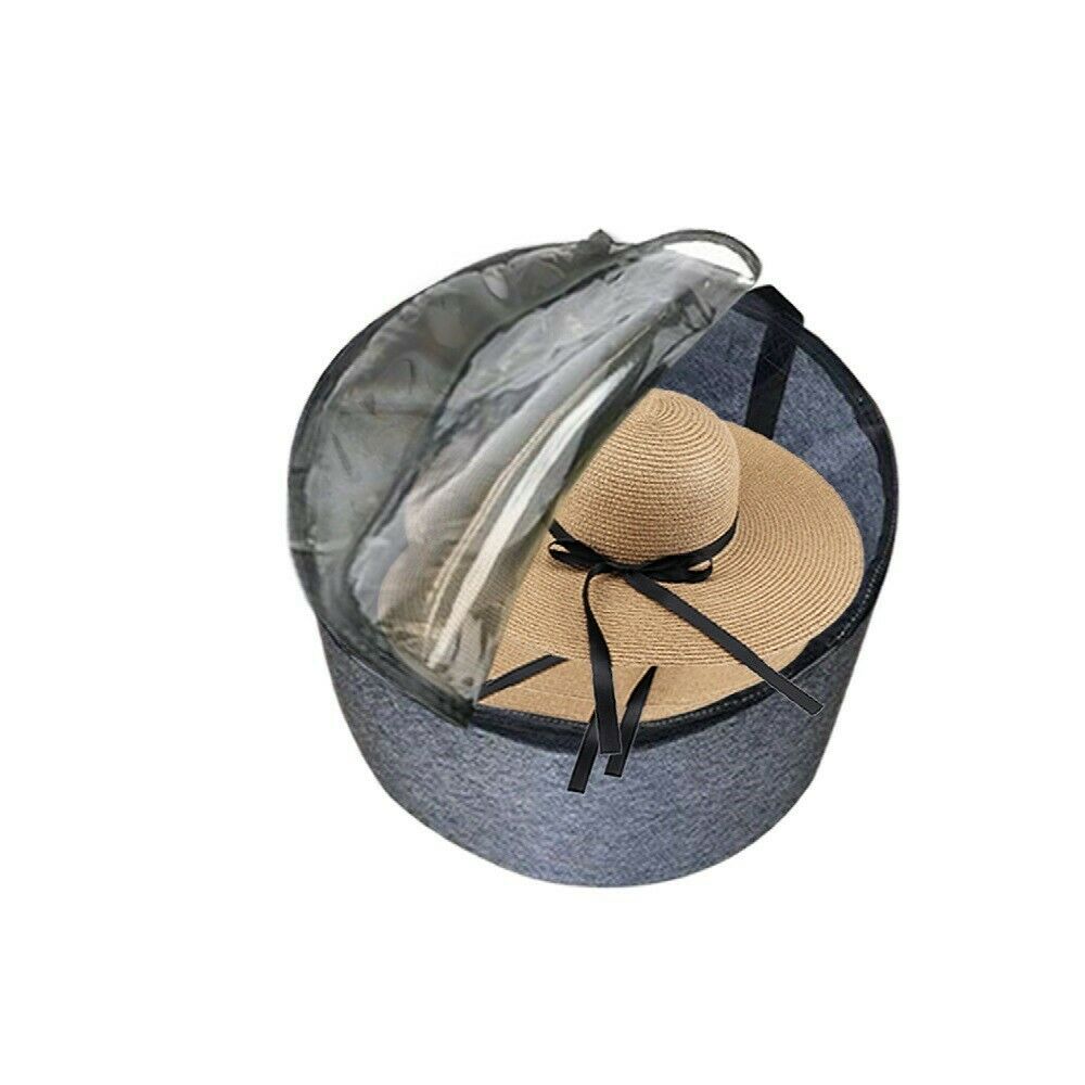 Collapsible Travel Hat Storage With Lid (11.5'') Xl Felt Travel For Men &  Women