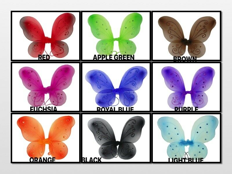 1 - ( 12" X 10" ) Butterfly Fairy Costume Toddler Wings Choose Color