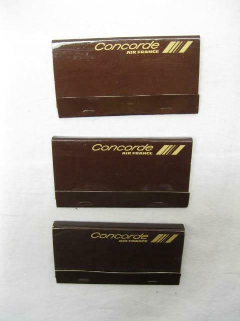 Lot Of 3 Concorde Air France Matchbooks Box Vtg Old Jet Airline Advertising Aero