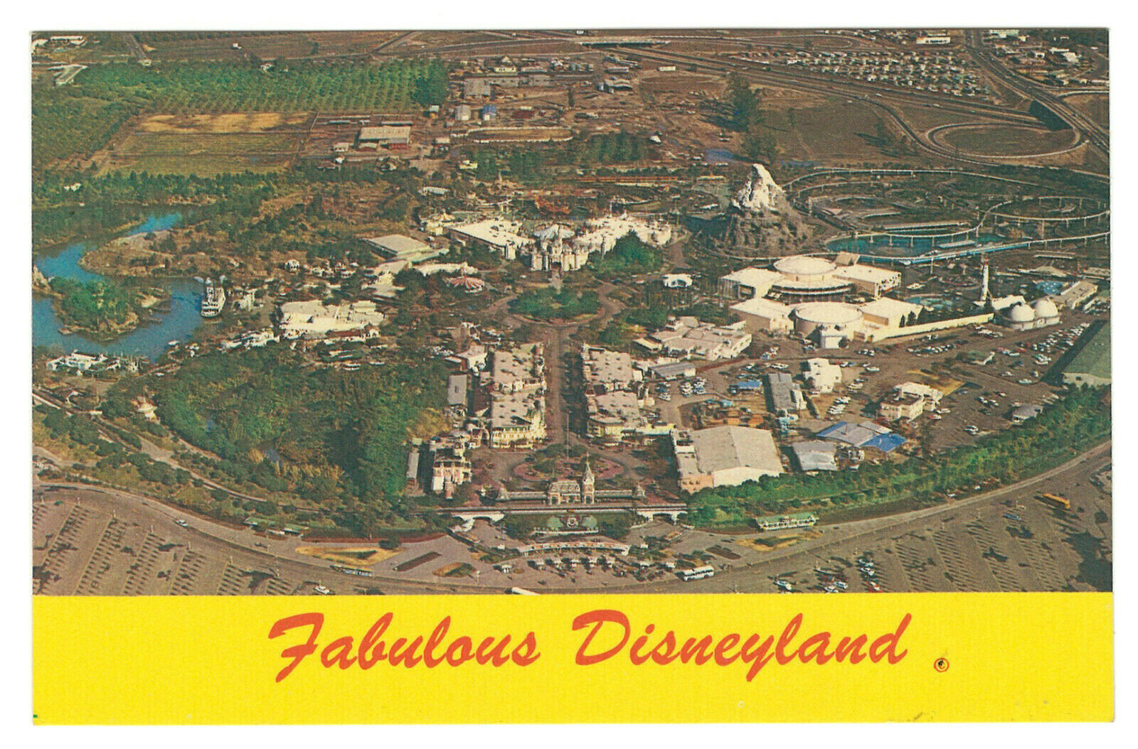 Disneyland Aerial Vintage Unused Postcard Fabulous Disneyland Circa 1963