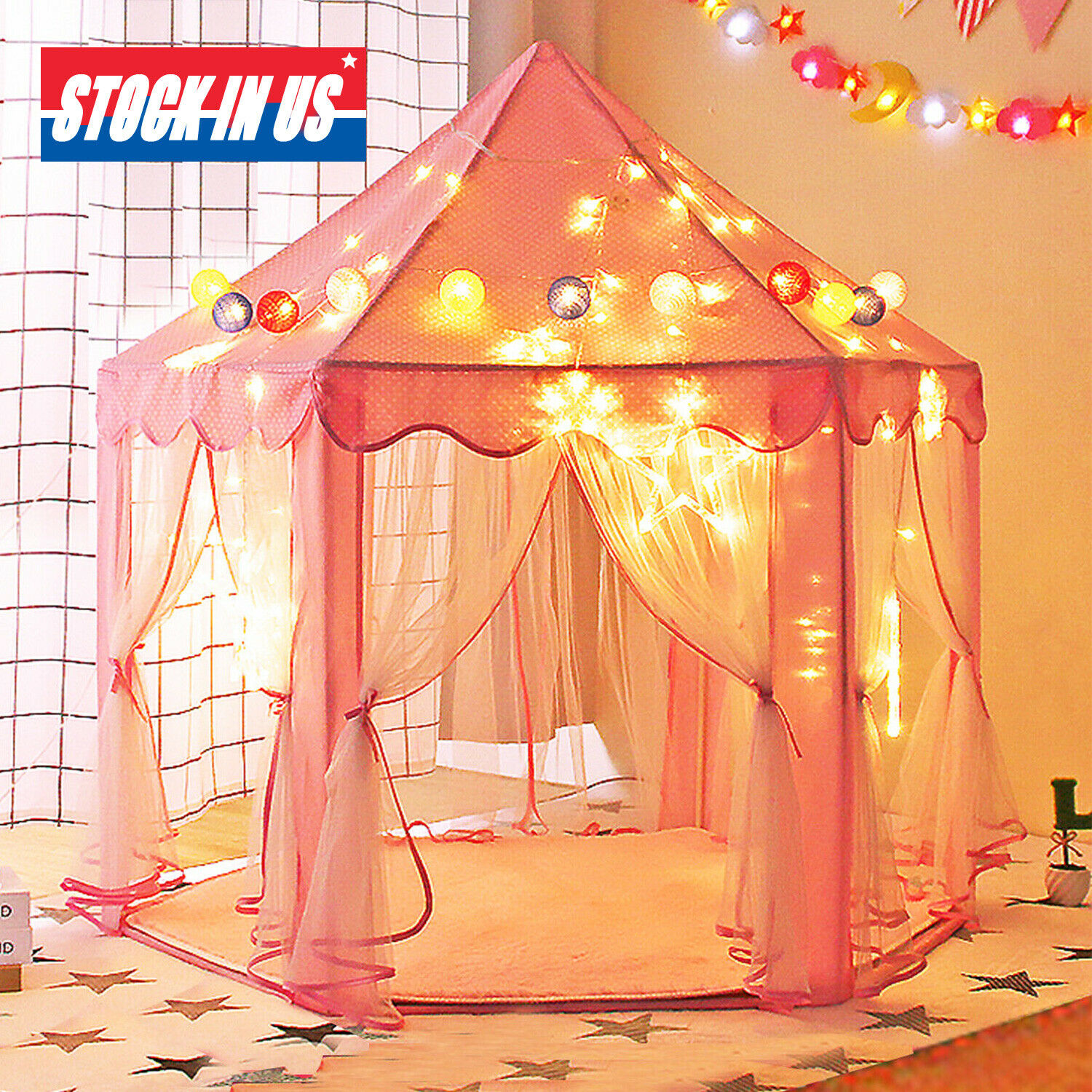 Princess Castle Play House Pink Large Indoor/outdoor Kids Play Tent For Girls
