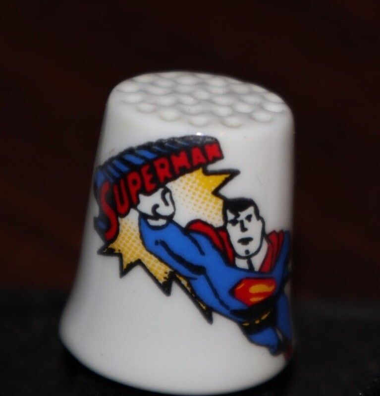 Superman New 1-inch Milk Glass Thimble -- Free Usa Shipping