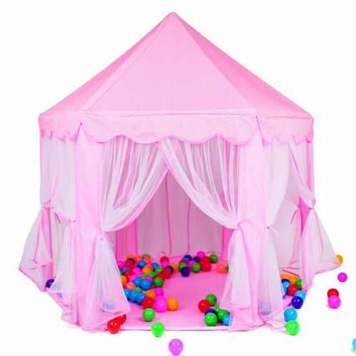 Princess Castle Play Tent For Girls Large Kids Hexagon Playhouse Indoor Toys