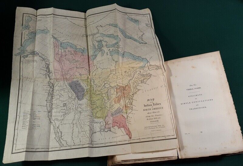 1836 American Antiquarian Society Volume Ii Beautiful Gallatin Indian Tribes Map
