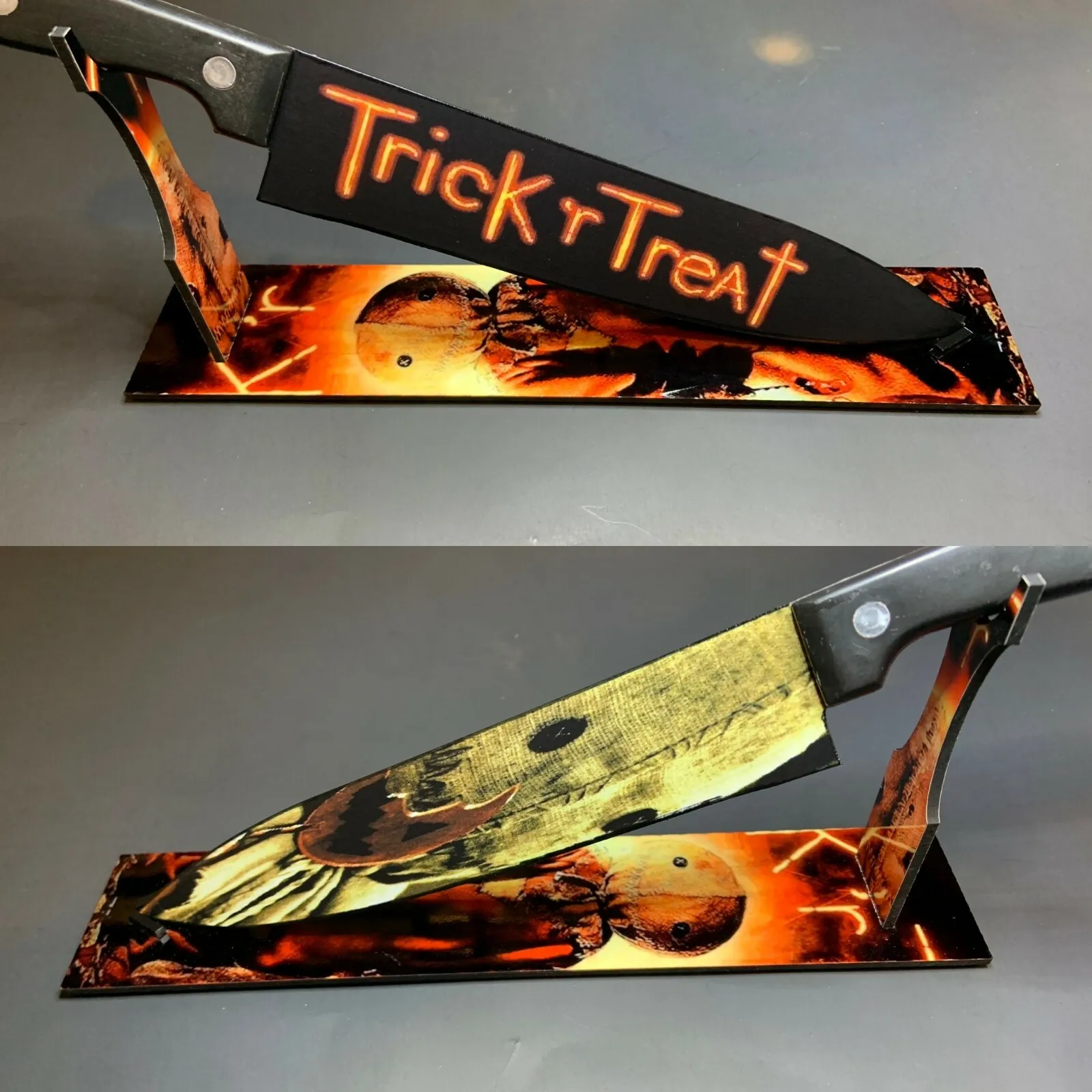 Trick R Treat Knife With Sublimated Stand