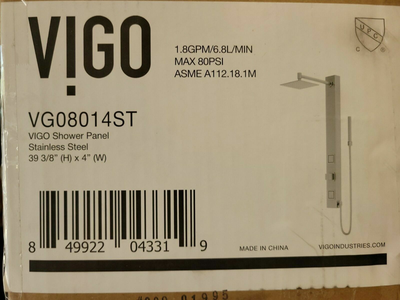 Vigo Orchid Vg08014st 2-jet Shower System With Rainhead & Handheld In Stainless