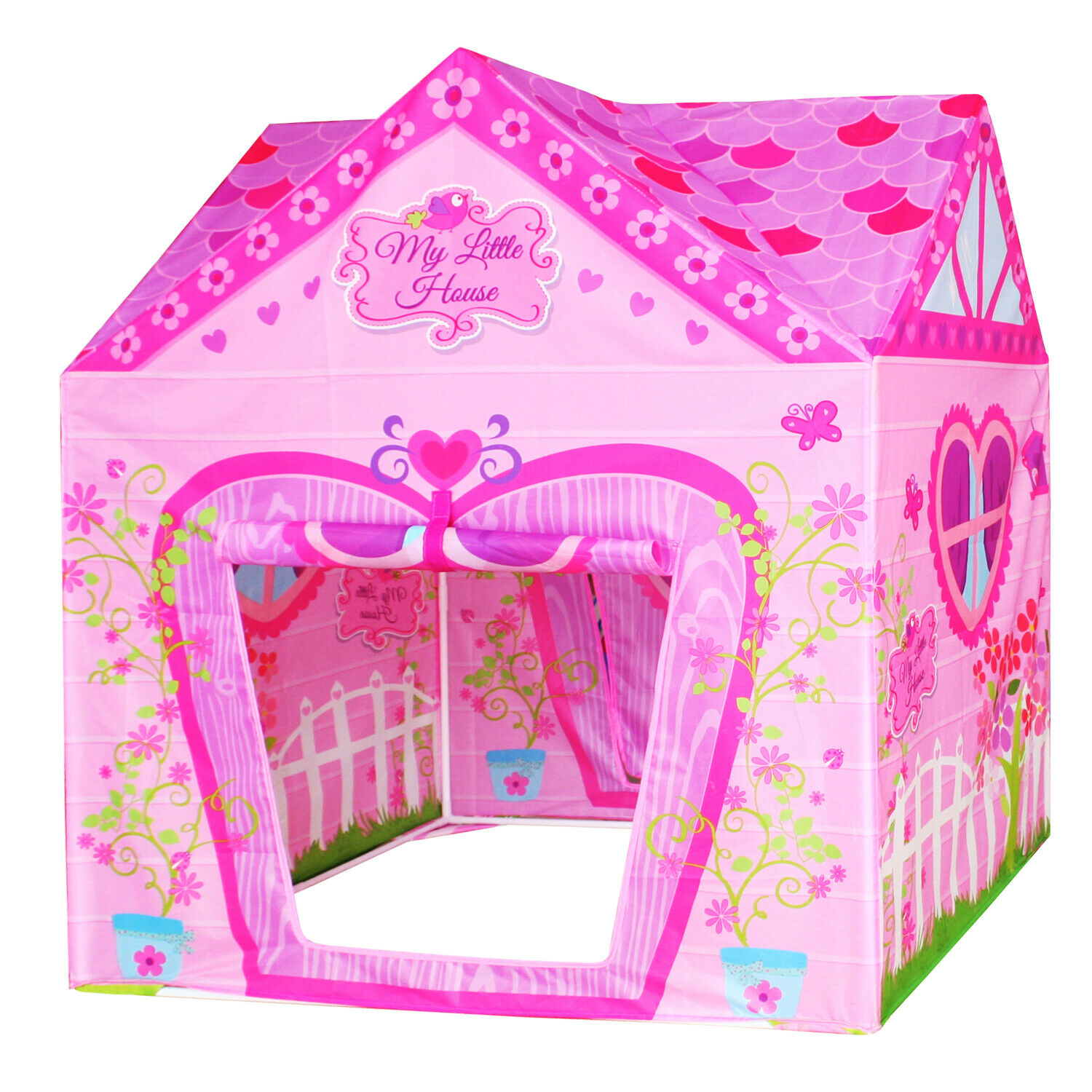 Flower Princess Castle Girls Pink Palace Play Tent Kids Pretend Garden Playhouse